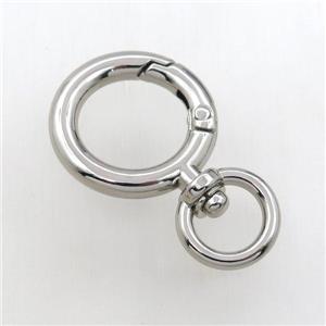 copper keychain clasp, platinum plated, approx 26mm