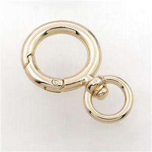 copper keychain clasp, circle, gold plated, approx 26mm