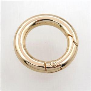 copper keychain clasp, circle, gold plated, approx 24mm dia