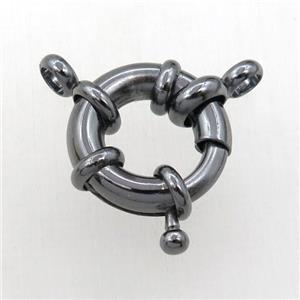 copper clasp, black gunmetal plated, approx 17mm dia