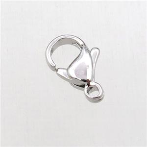 copper lobster clasp, platinum plated, approx 6-9mm