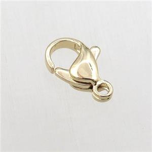 Copper Lobster Clasp, gold plated, approx 6-9mm