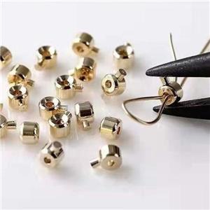 copper beads stopper, gold plated, approx 3.5mm
