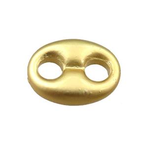 copper pignose oval connector, unfaded, duck-gold, approx 11-14mm