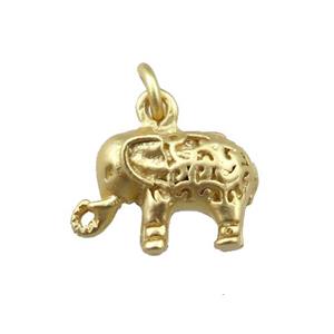 copper elephant pendant, unfaded, duck-gold, approx 10-14mm