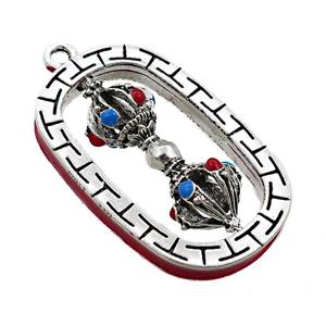 Tibetan Prayer Wheels charm zinc pendant, approx 26-40mm