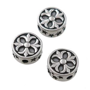 Stainless Steel button coin beads, approx 10.5mm