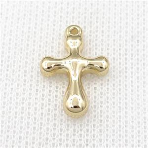 stainless steel cross pendant, gold plated, approx 14-18mm