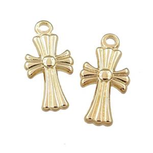 stainless steel Cross pendant, gold plated, approx 8-14mm