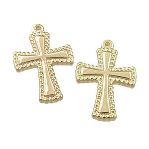 stainless steel Cross pendant, gold plated, approx 12-17mm