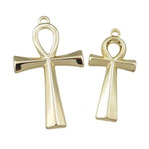 stainless steel Cross pendant, gold plated, approx 17-33mm