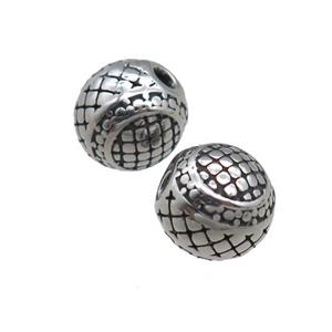 stainless steel beads, antique silver, approx 8mm