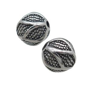 stainless steel beads, antique silver, approx 9mm