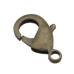 copper Lobster Clasp, antique bronze, approx 14-23mm