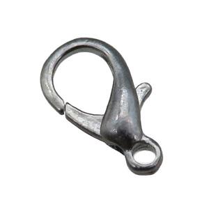 Alloy Lobster Clasp, black plated, approx 11-20mm