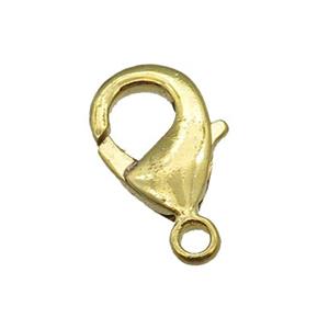 Alloy Lobster Clasp, gold plated, approx 10-18mm