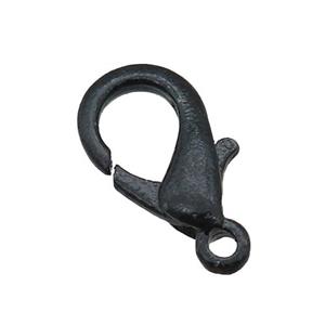 Alloy Lobster Clasp, black plated, approx 10-18mm
