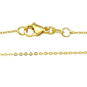 copper necklace chain, unfaded, gold plated, approx 1mm, 40cm length