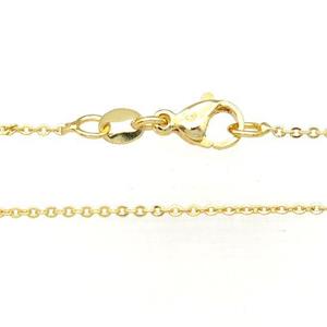 copper necklace chain, unfaded, gold plated, approx 1.2mm, 40cm length