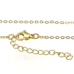 copper necklace chain, unfaded, gold plated, approx 1.5mm, 40-45cm length