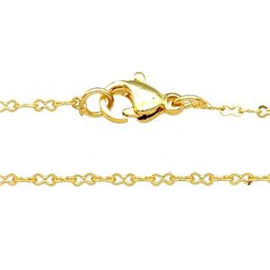 copper necklace chain, unfaded, gold plated, approx 1.4-2.5mm, 40cm length