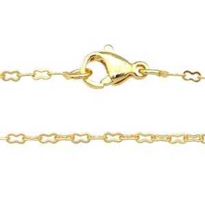 copper necklace chain, unfaded, gold plated, approx 1.6-3mm, 40cm length