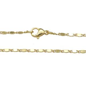copper necklace chain, unfaded, gold plated, approx 1.8mm, 40cm length