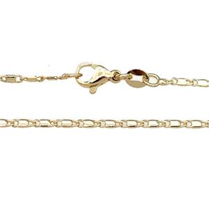 copper necklace chain, unfaded, gold plated, approx 1.6mm, 40cm length