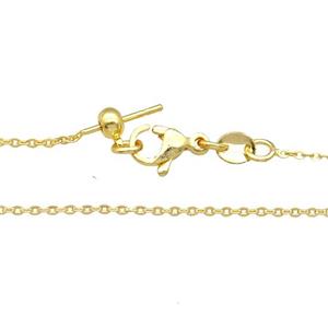 copper necklace chain, unfaded, gold plated, approx 1.2mm, 41cm length