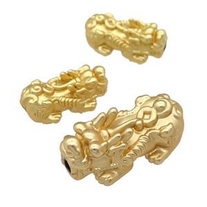 copper Pixiu beads, duck-gold, 3d-printing, approx 15-28mm, 3mm hole