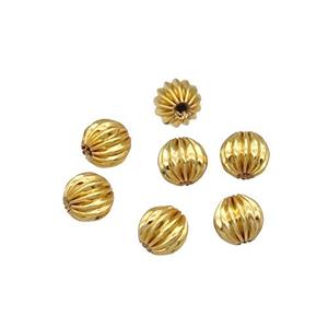 copper round beads, unfade, gold plated, approx 6mm dia