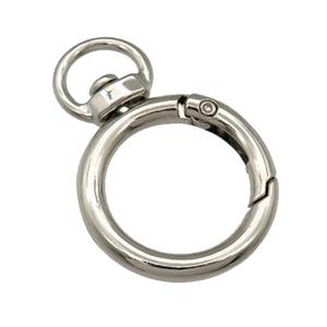 Alloy Carabiner Clasp, platinum plated, approx 26-40mm