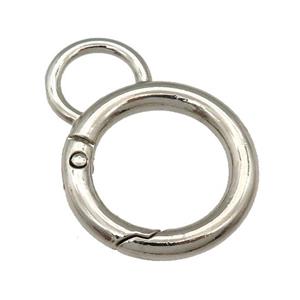 Alloy Carabiner Clasp, platinum plated, approx 34-45mm