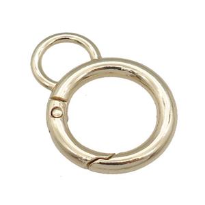 Alloy Carabiner Clasp, circle, gold plated, approx 28-38mm