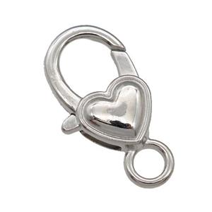 Alloy Lobster Clasp, platinum plated, approx 15-26mm