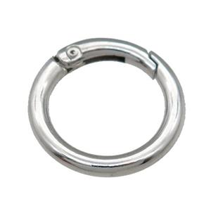 Alloy Carabiner Clasp, platinum plated, approx 27mm dia