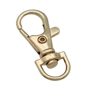 Alloy Lobster Clasp, gold plated, approx 17-37mm