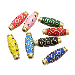 Mixed Copper Rice Beads Enamel Eye Duck Gold, approx 9-27mm