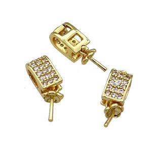 Copper Bail Pave Zircon Gold Plated, approx 5-13mm, 3-5mm hole