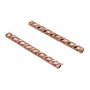 Copper Tube Beads Rose Gold, approx 2x20mm