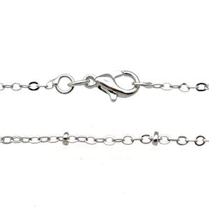 Copper Necklace Chain Unfaded Platinum Plated, approx 1.5mm, 42cm length