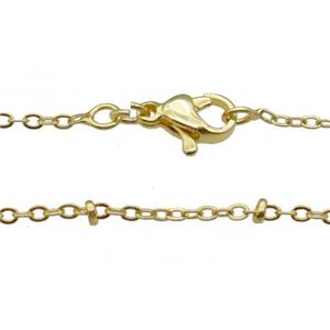 Copper Necklace Chain Unfaded Gold Plated, approx 1.5mm, 42cm length