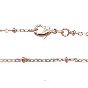 Copper Necklace Chain Unfaded Rose Gold, approx 1.5mm, 42cm length