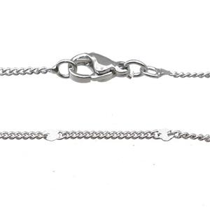 Copper Necklace Chain Unfaded Platinum Plated, approx 1.2mm, 42cm length