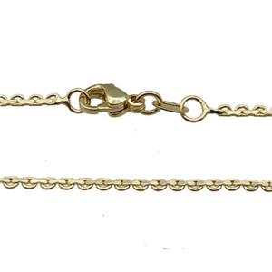 Copper Necklace Chain Unfaded Gold Plated, approx 1.6mm, 42cm length