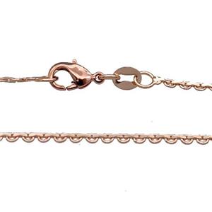 Copper Necklace Chain Unfaded Rose Gold, approx 1.6mm, 42cm length