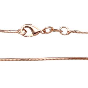 Copper Necklace FlatSnake Chain Unfaded Rose Gold, approx 1mm, 42cm length