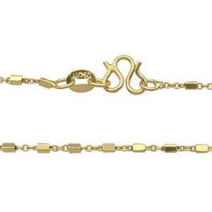 Copper Necklace Chain Unfaded Gold Plated, approx 1.4mm, 42cm length