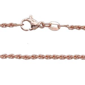 Copper Necklace Chain Unfaded Rose Gold, approx 1.8mm, 42cm length