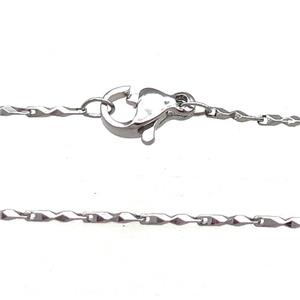 Copper Necklace Chain Unfaded Platinum Plated, approx 1mm, 42cm length